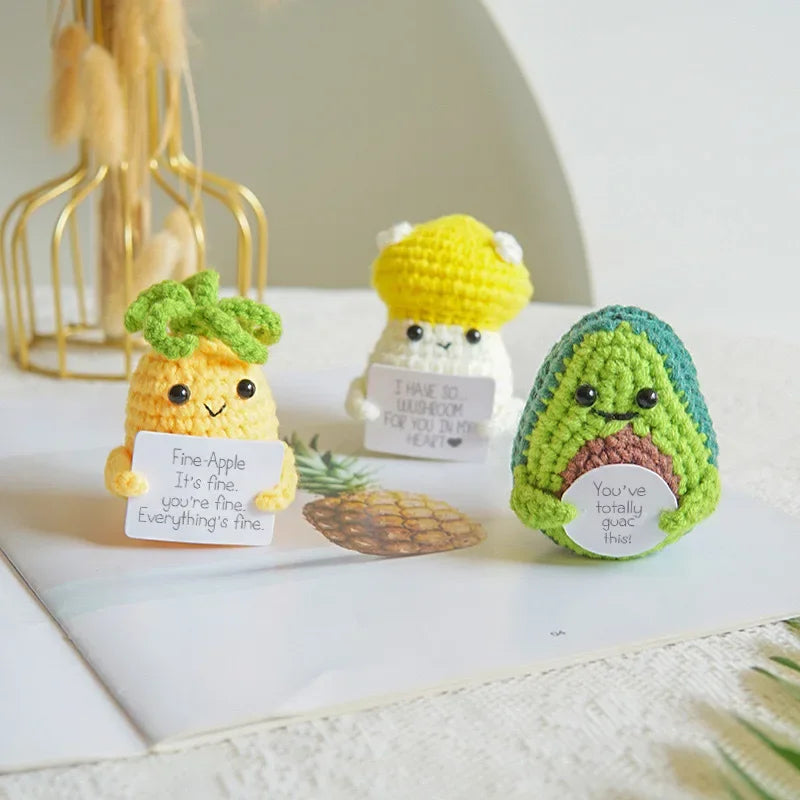 Positive Crochet Doll with Affirmation Card