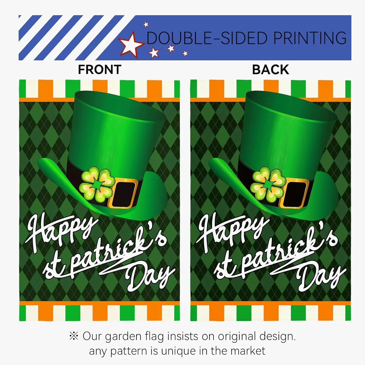 St. Patrick's Day Shamrock Garden Flag