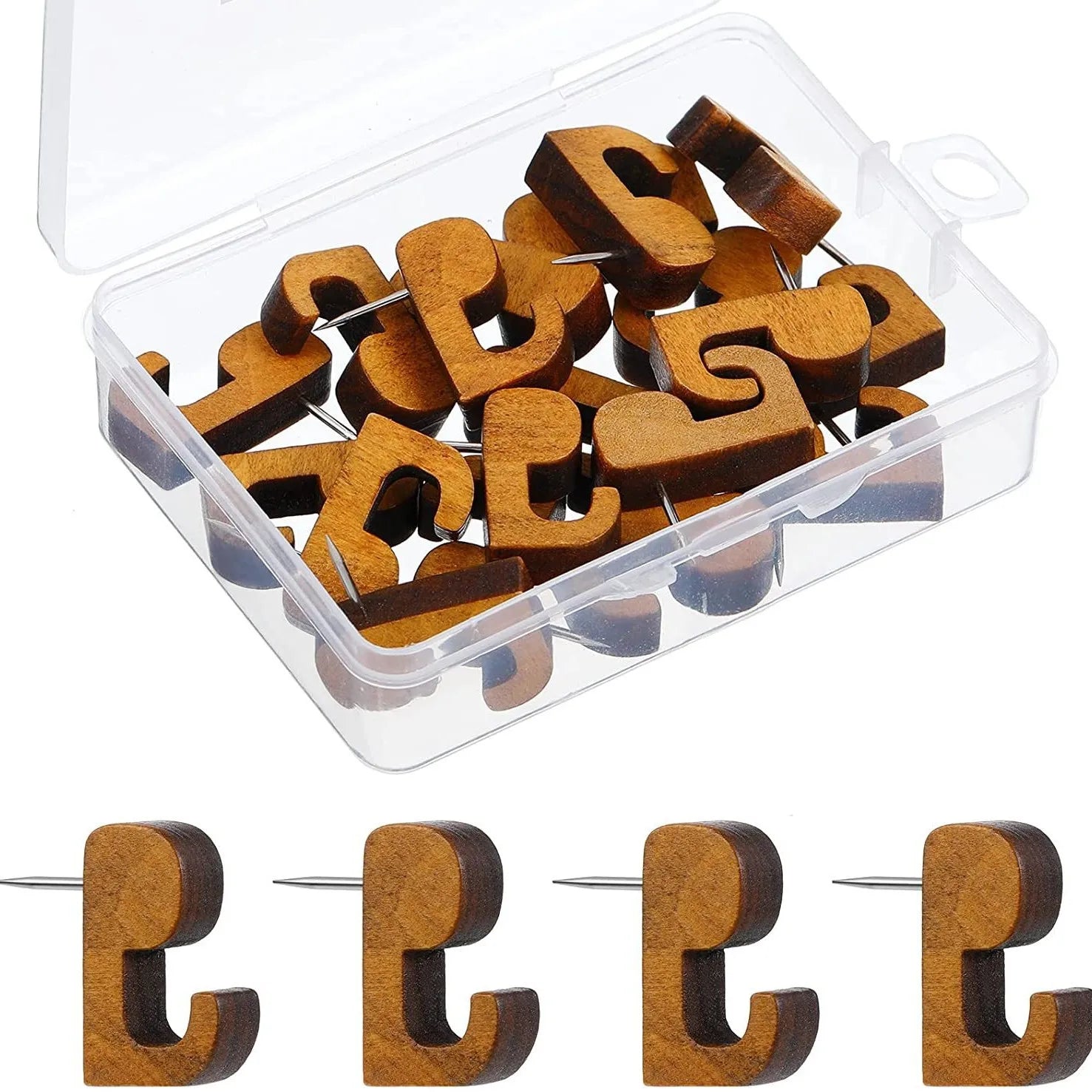 Bview Wooden Hook Push Pins