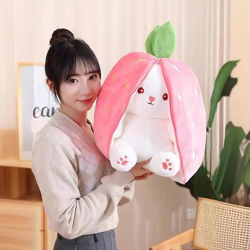 Reversible Bunny Plush Toy Pillow
