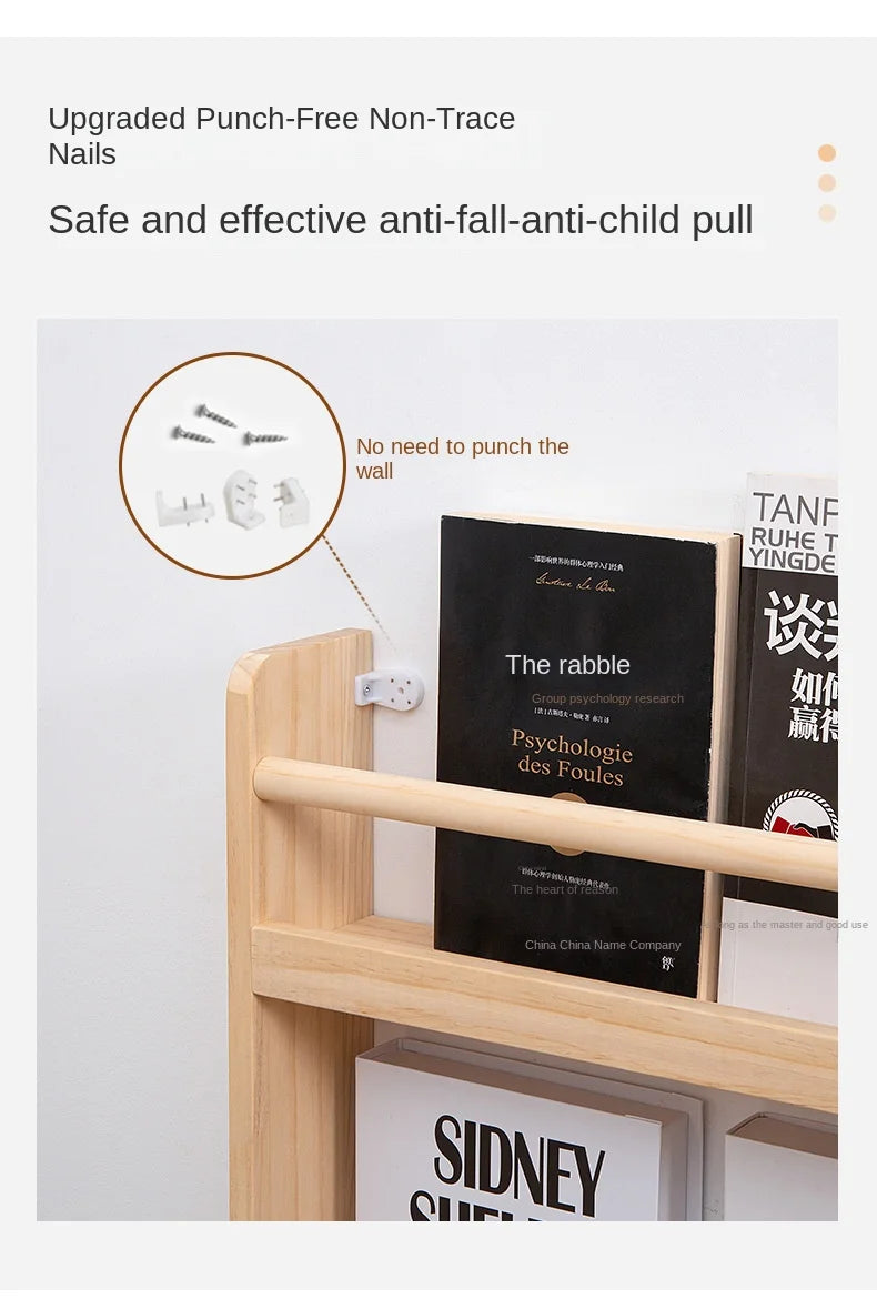 Solid Wood Narrow Bookshelf