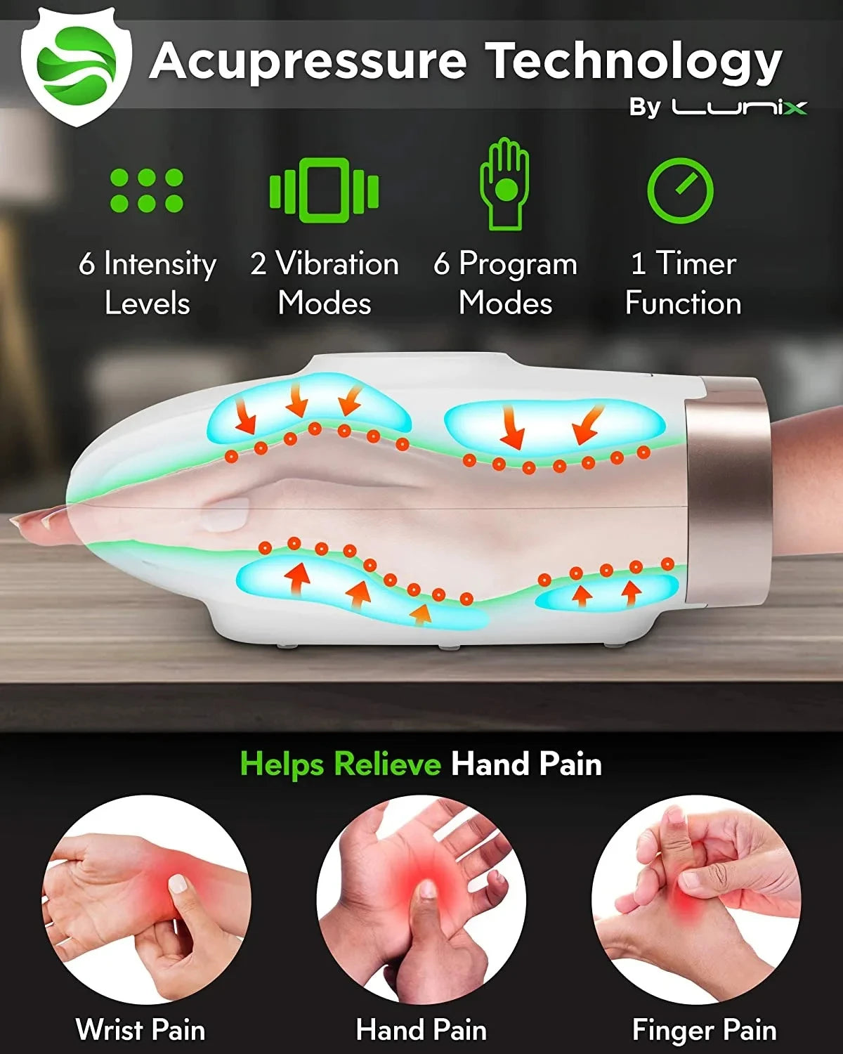 Hand Massager – Compression & Heat Therapy for Arthritis Relief