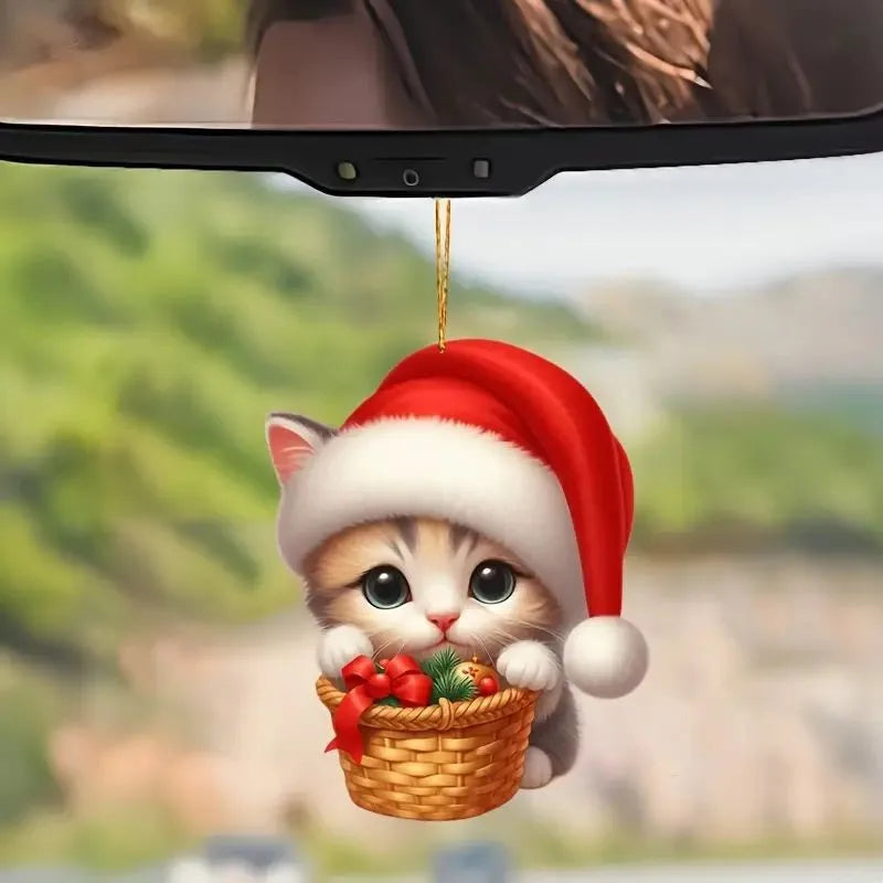 2D Acrylic Christmas Cat & Snowman Ornament