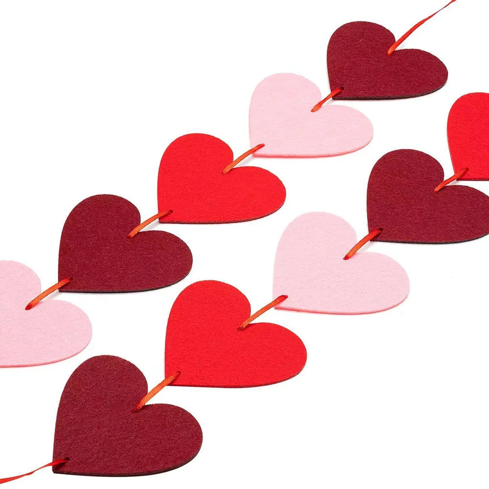 Valentine’s Heart Felt Banner Hanging