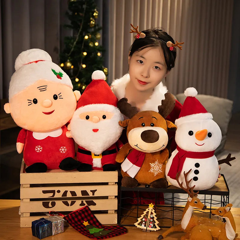 Cute Santa, Snowman & Elk Plush Toys