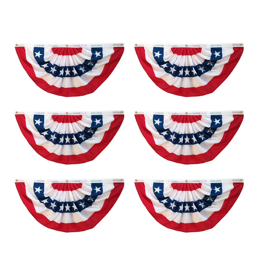 USA Patriotic Pleated Fan Flag Banner