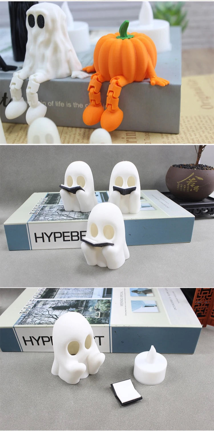 Halloween Choir Ghost & Pumpkin Man Figurine