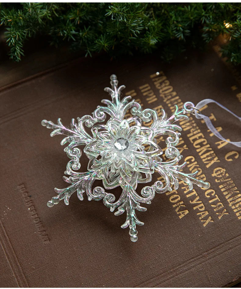 Acrylic Snowflake & Reindeer Christmas Pendant
