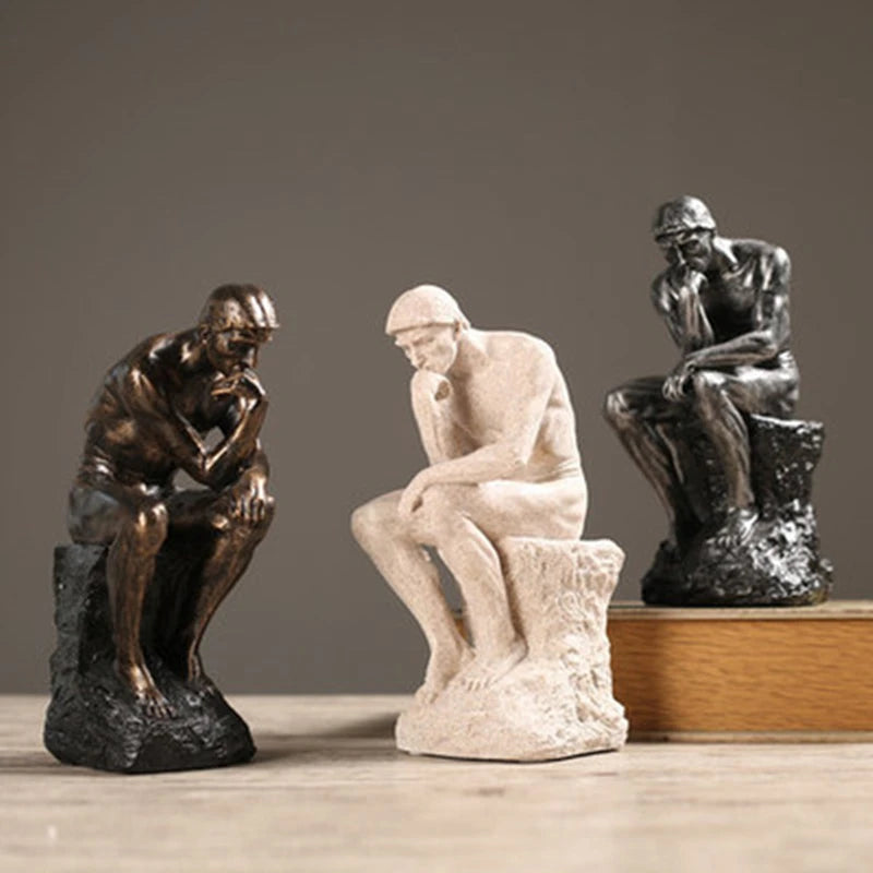 Modern Resin Thinker Sculpture