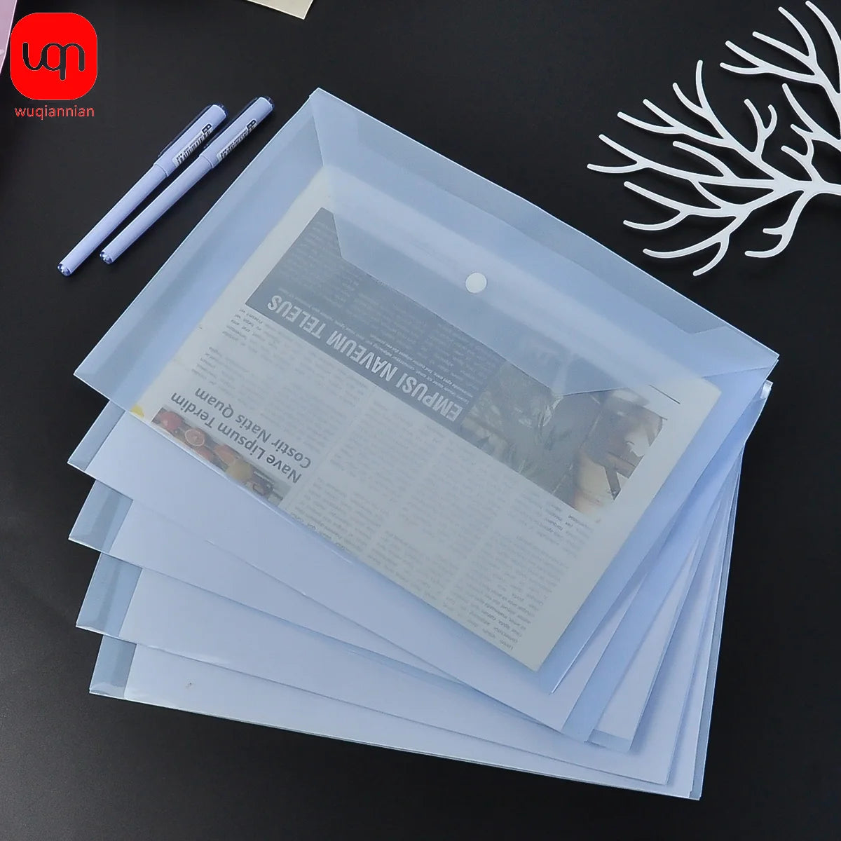 5PCS Clear Reusable Plastic Envelopes