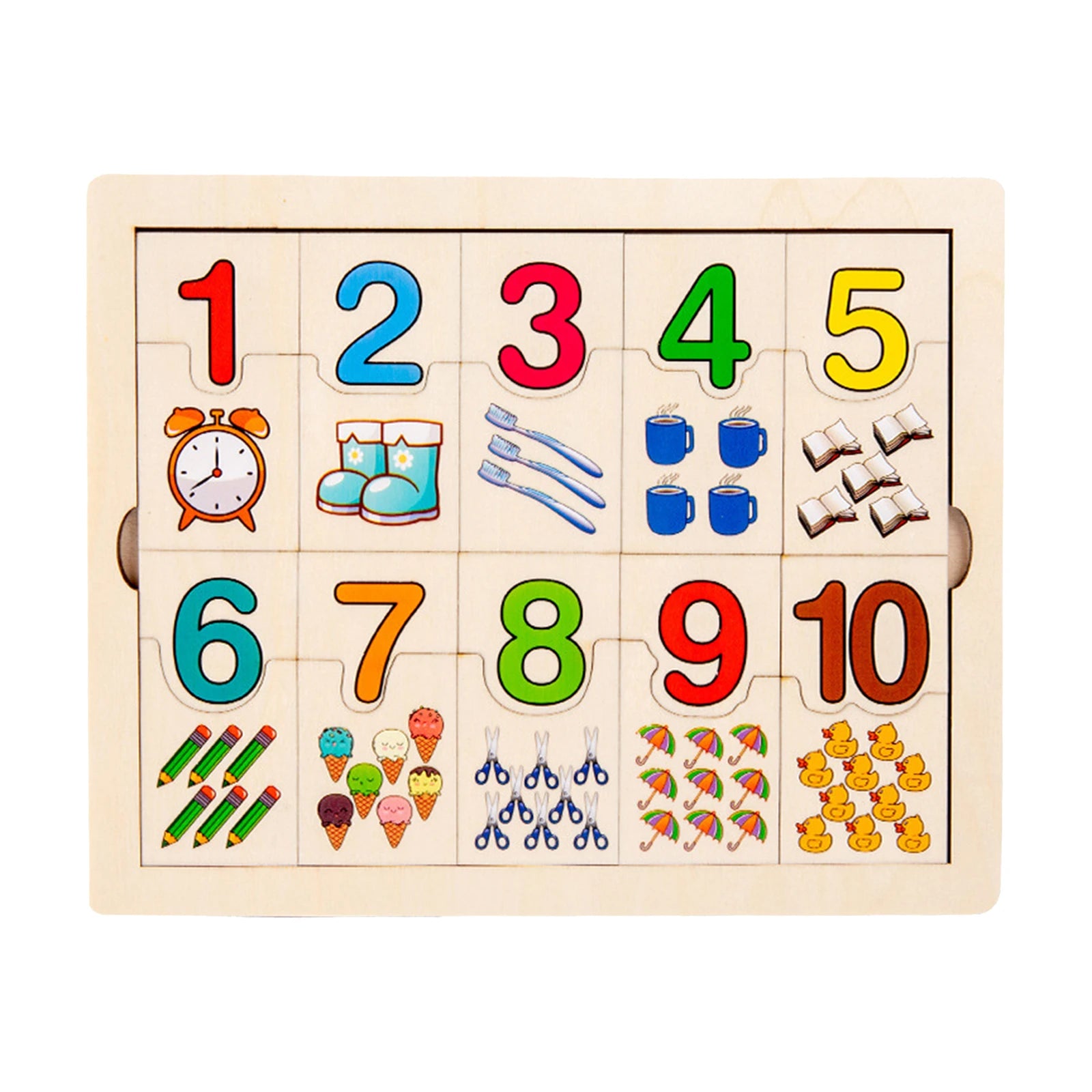 Wooden Counting & Math Puzzle Toy for Kids