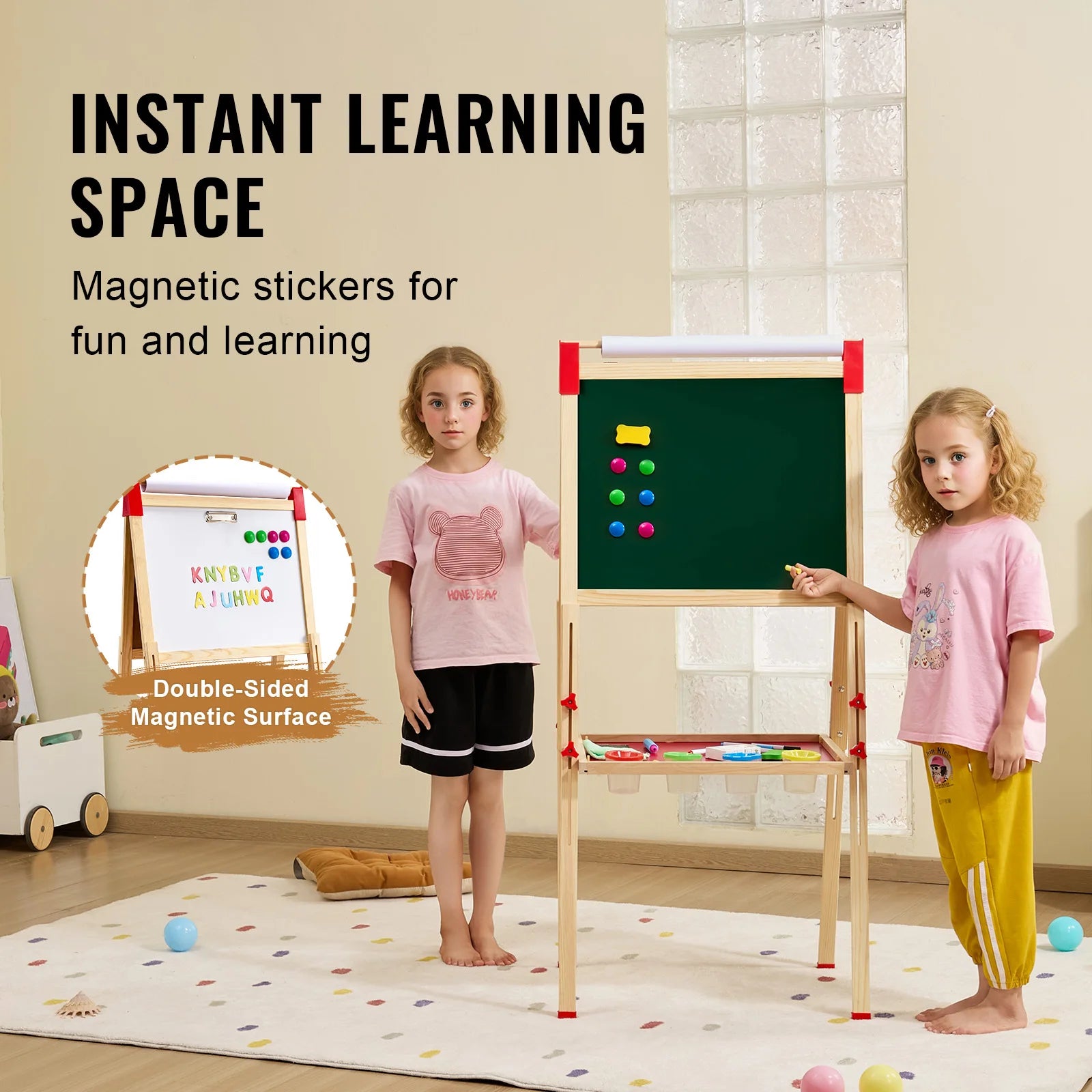 Children’s Magnetic Drawing Board & Easel: