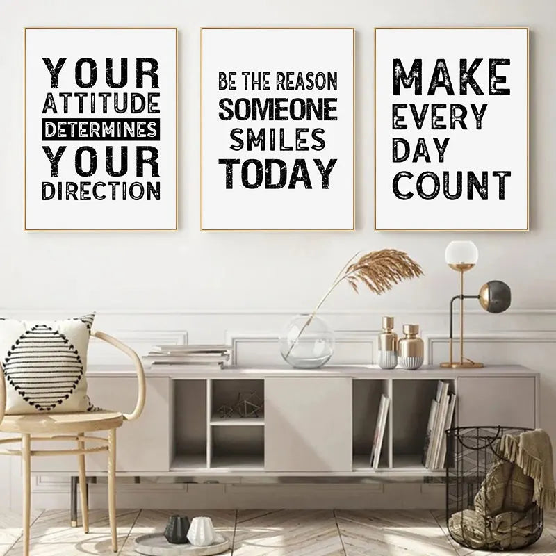 Black and White Inspirational Quote Canvas Art