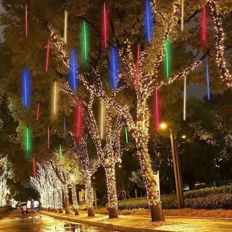 LED Meteor Shower Rain String Lights