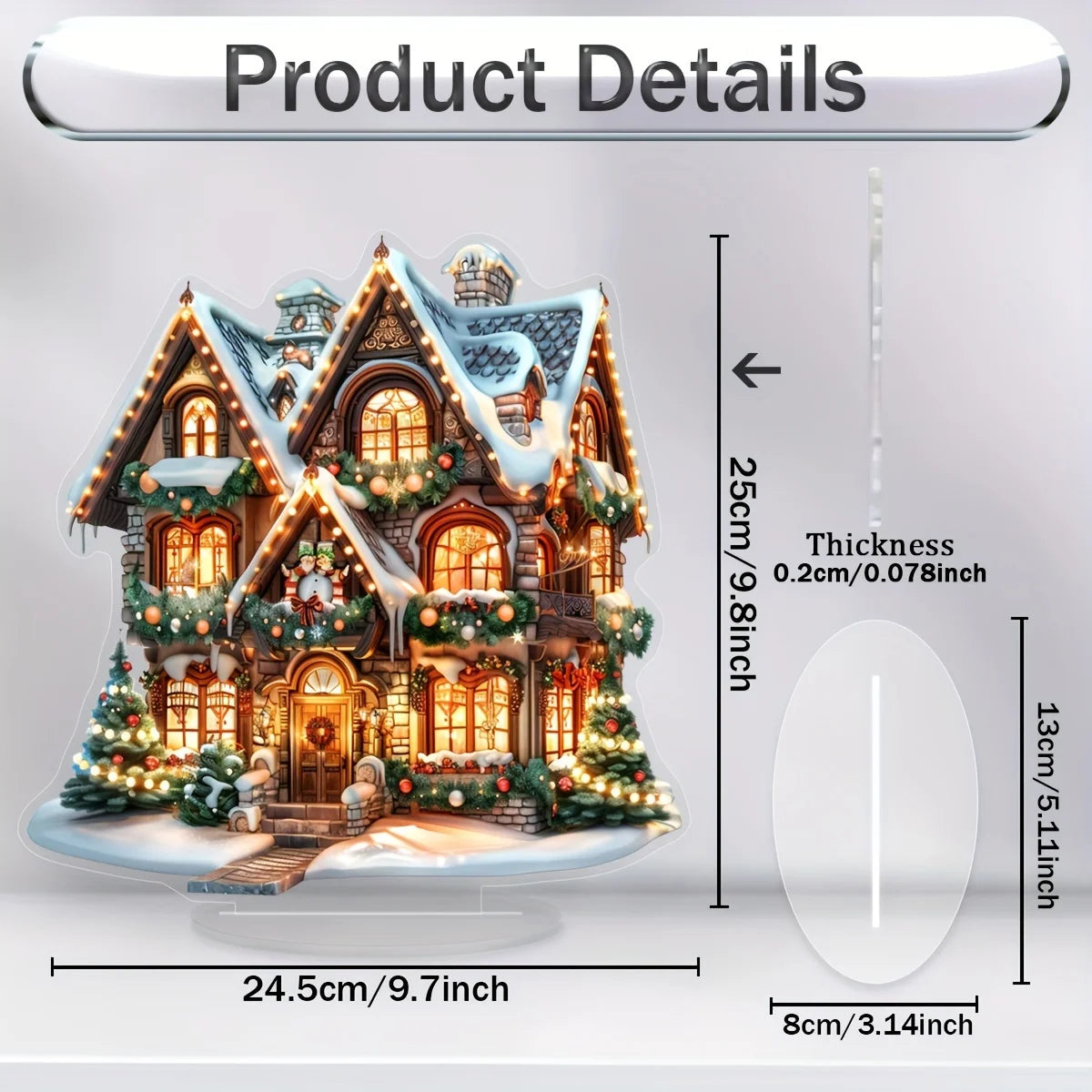 Acrylic Santa & Reindeer Sleigh Decoration