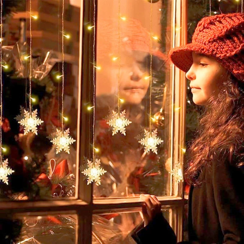 3.2M Snowflake Curtain String Lights