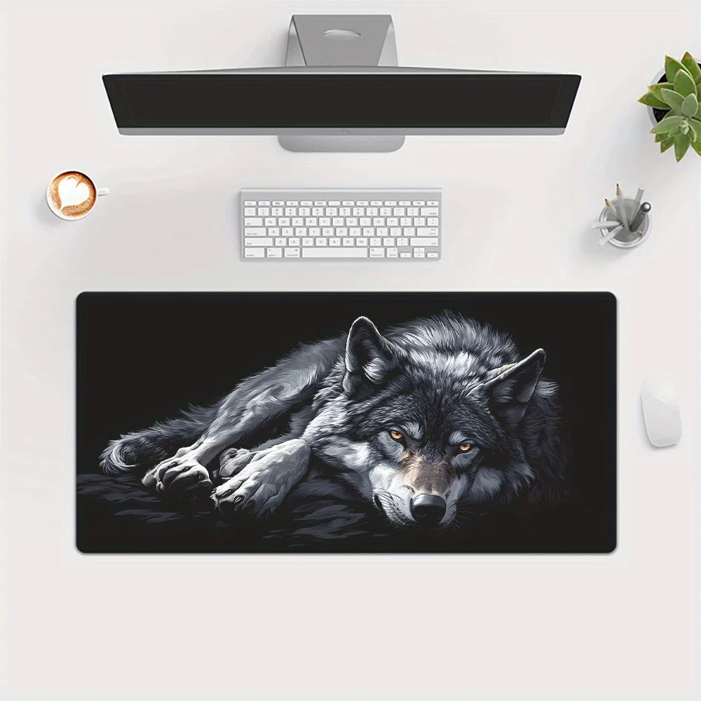 Large Wolf Pattern Gaming Desk Mat