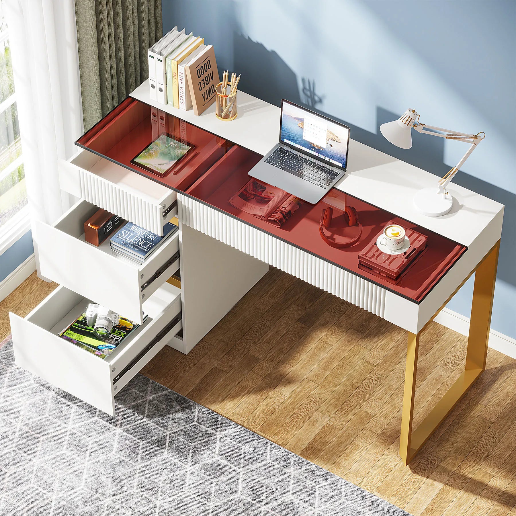 Tribesigns Computer Desk with 4 Drawers