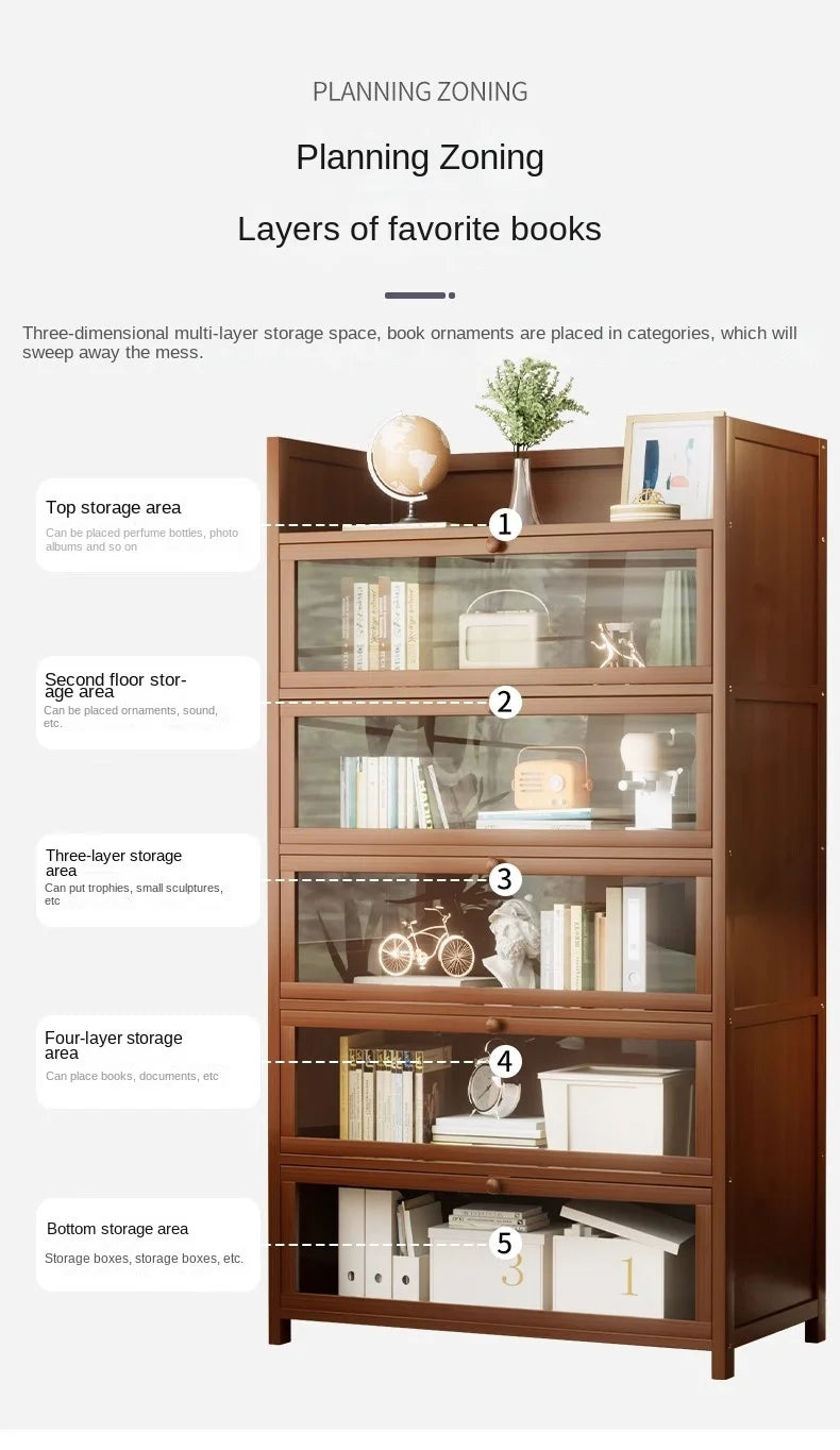 Floor-Standing Bookshelf with Doors