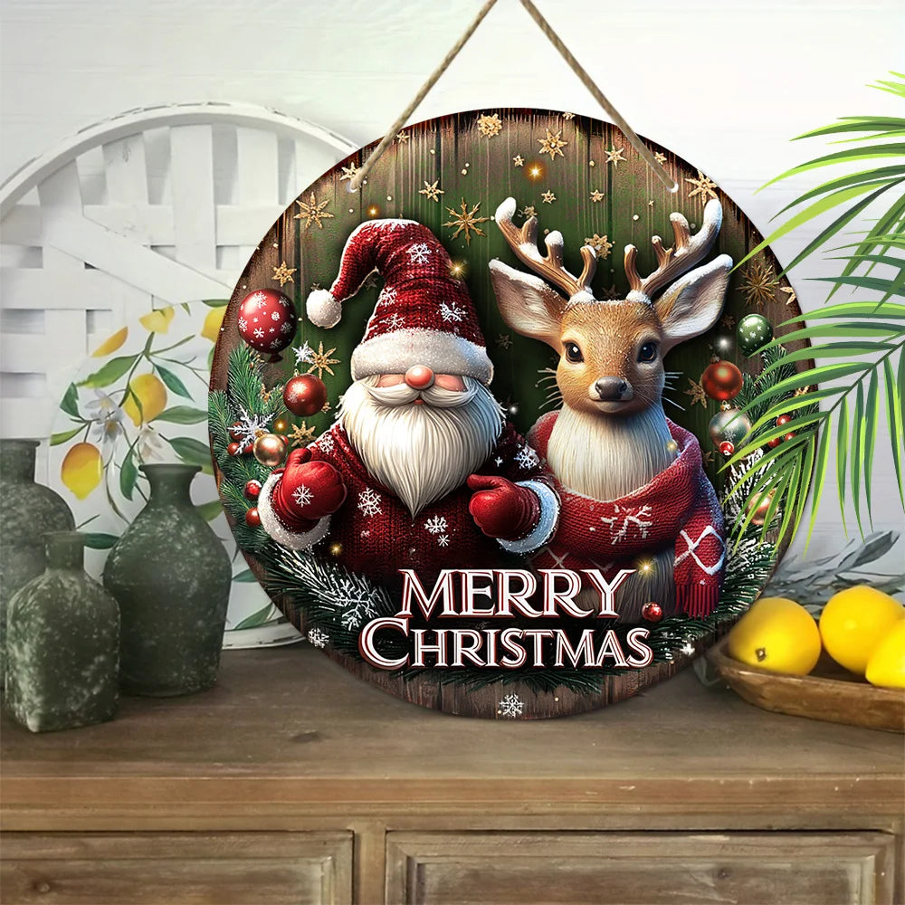 Merry Christmas Wooden Hanging Sign