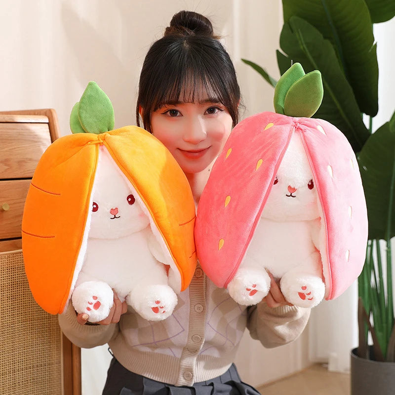 Reversible Bunny Plush Toy Pillow