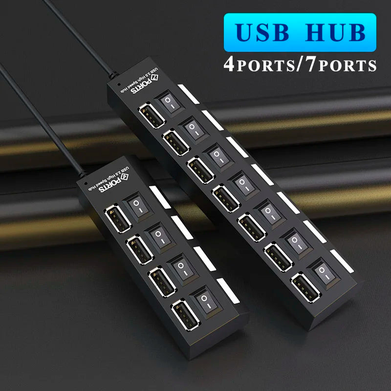 USB Hub 4/7-Port with On/Off Switch