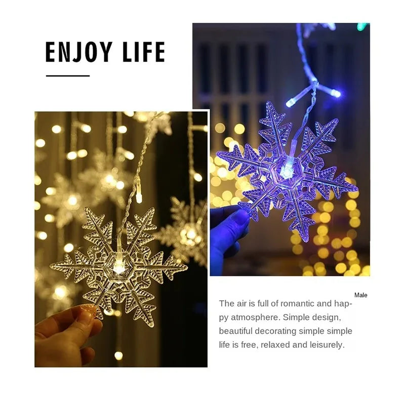 Snowflake Curtain LED Fairy Lights
