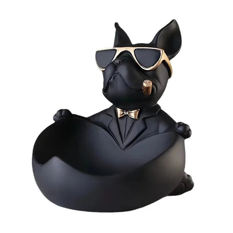 Resin Dog Figurine with Storage Box, Home Décor