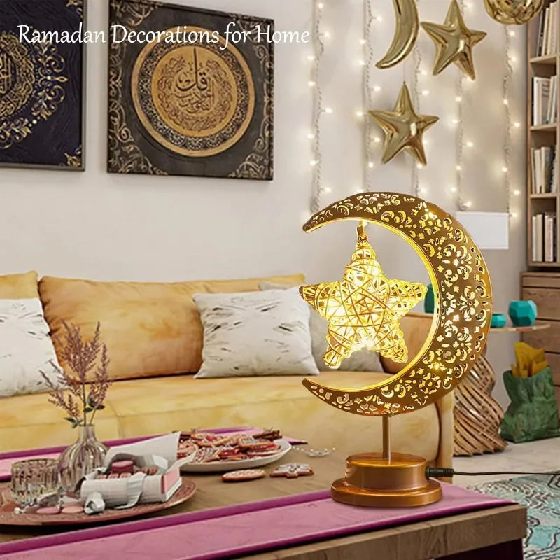 Golden Moon Star Night Light