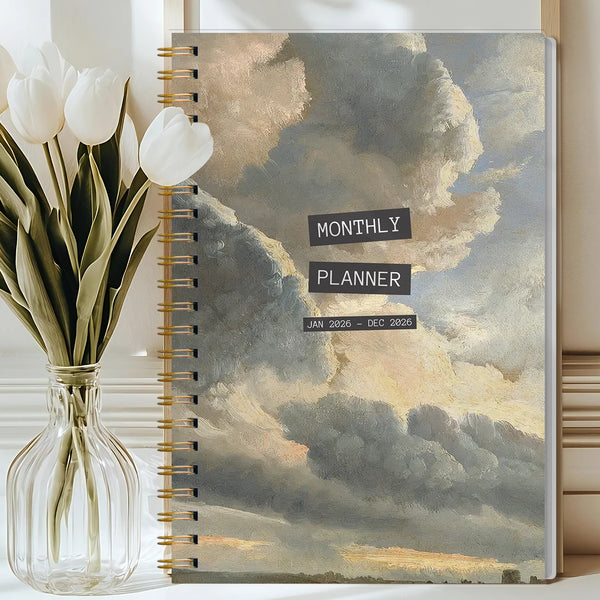 2026 A5 Monthly Planner Cloud Cover