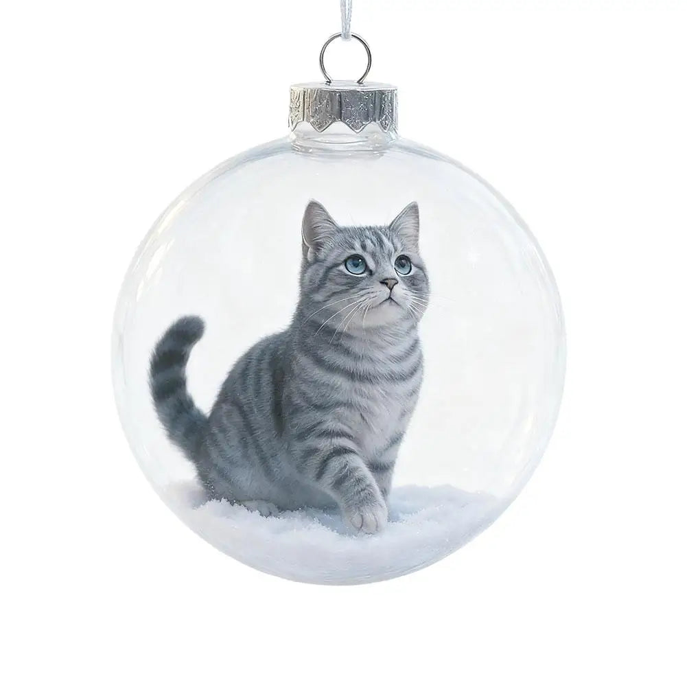 Cat Acrylic Christmas Ball Ornament