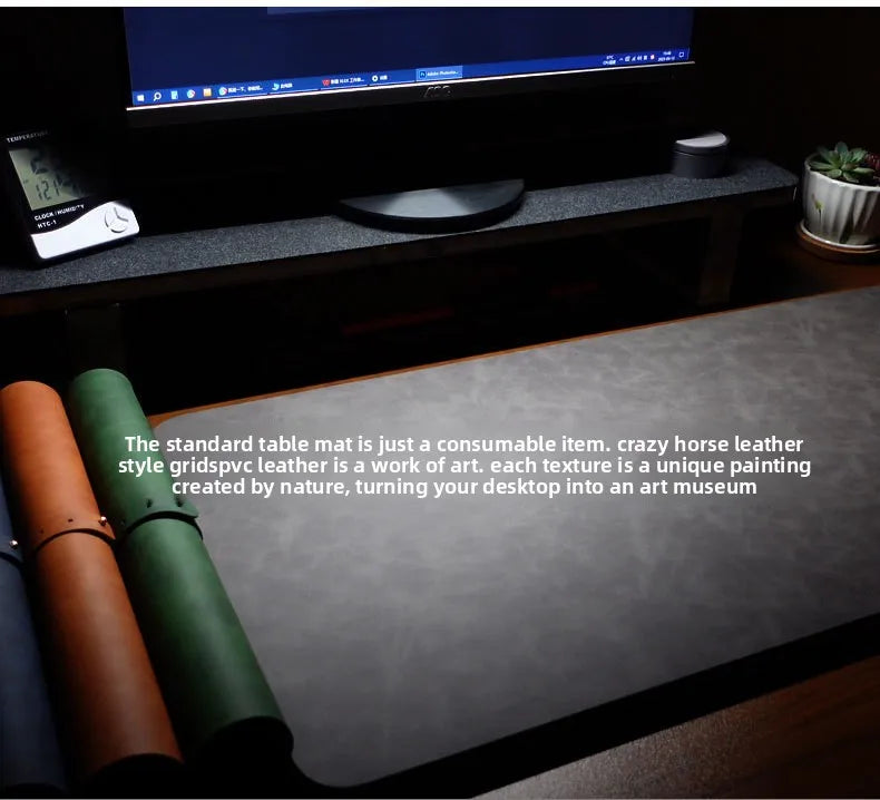 Large PU Leather Desk Pad Set with Mouse Wrist Guard