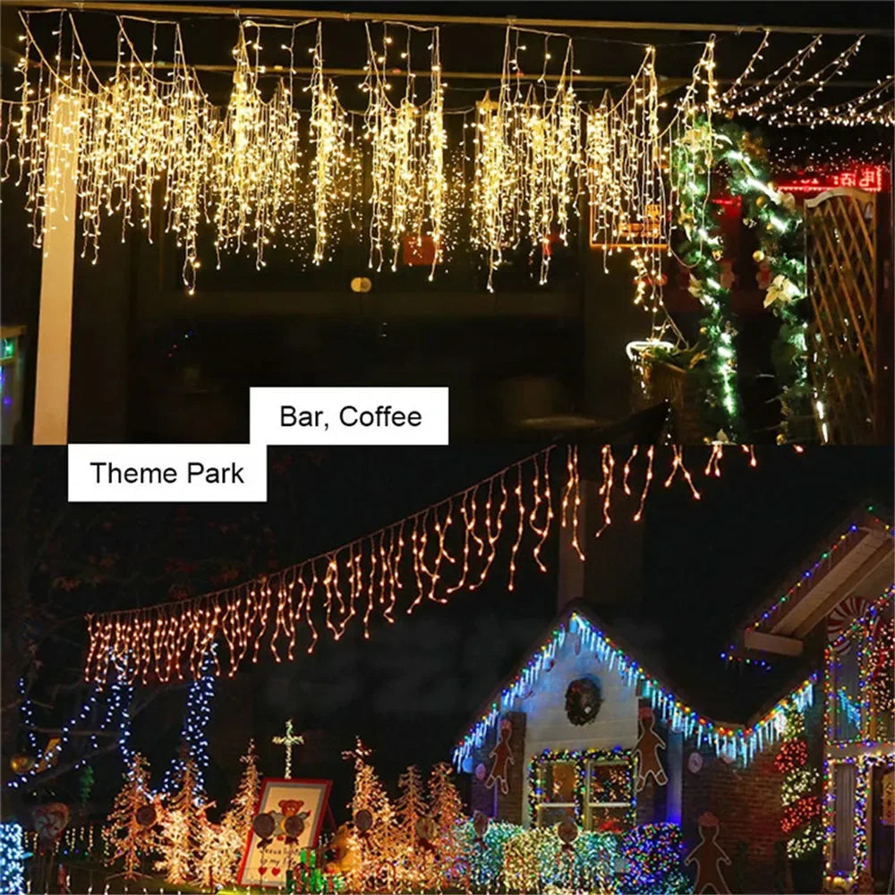 LED Icicle Christmas String Lights