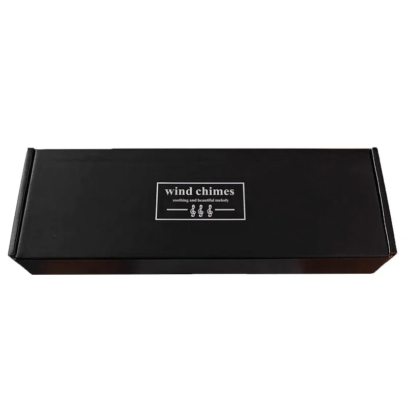 1pc 6 Tubes Aluminum Alloy Wind Chimes with Hook Black Bells for Outside Home Wedding Party Memorial Decoration Ornaments Gifts