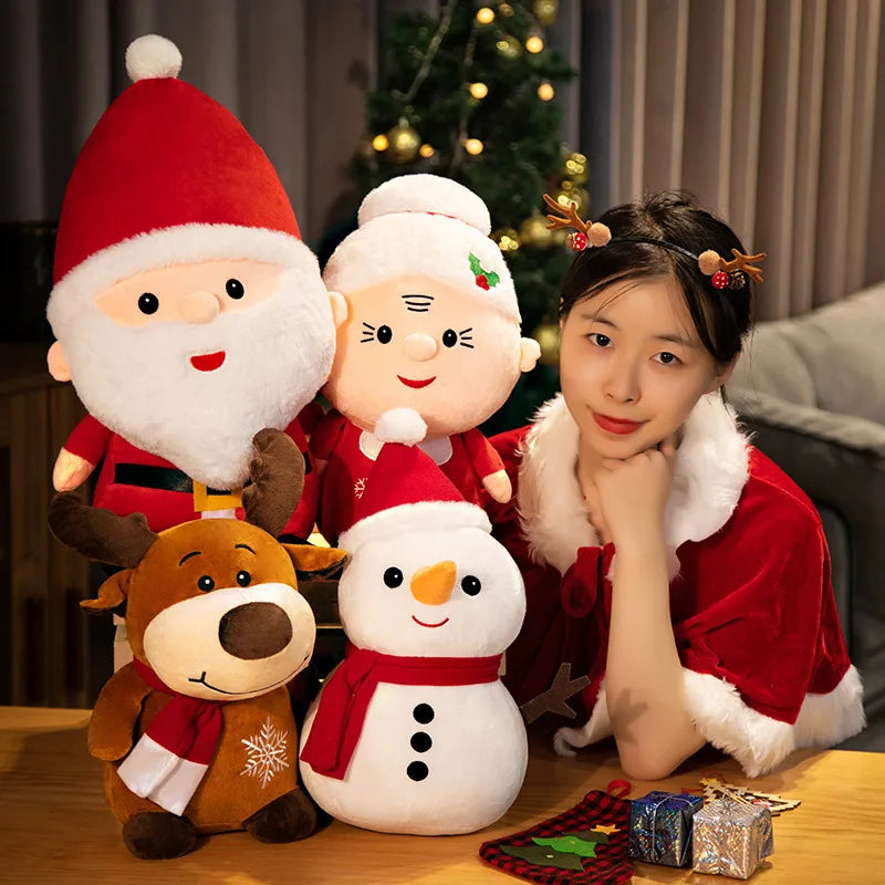 Cute Santa, Snowman & Elk Plush Toys