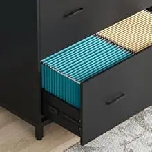 2-Drawer Lateral File Cabinet – Wood Filing Storage for A4 & Letter Size