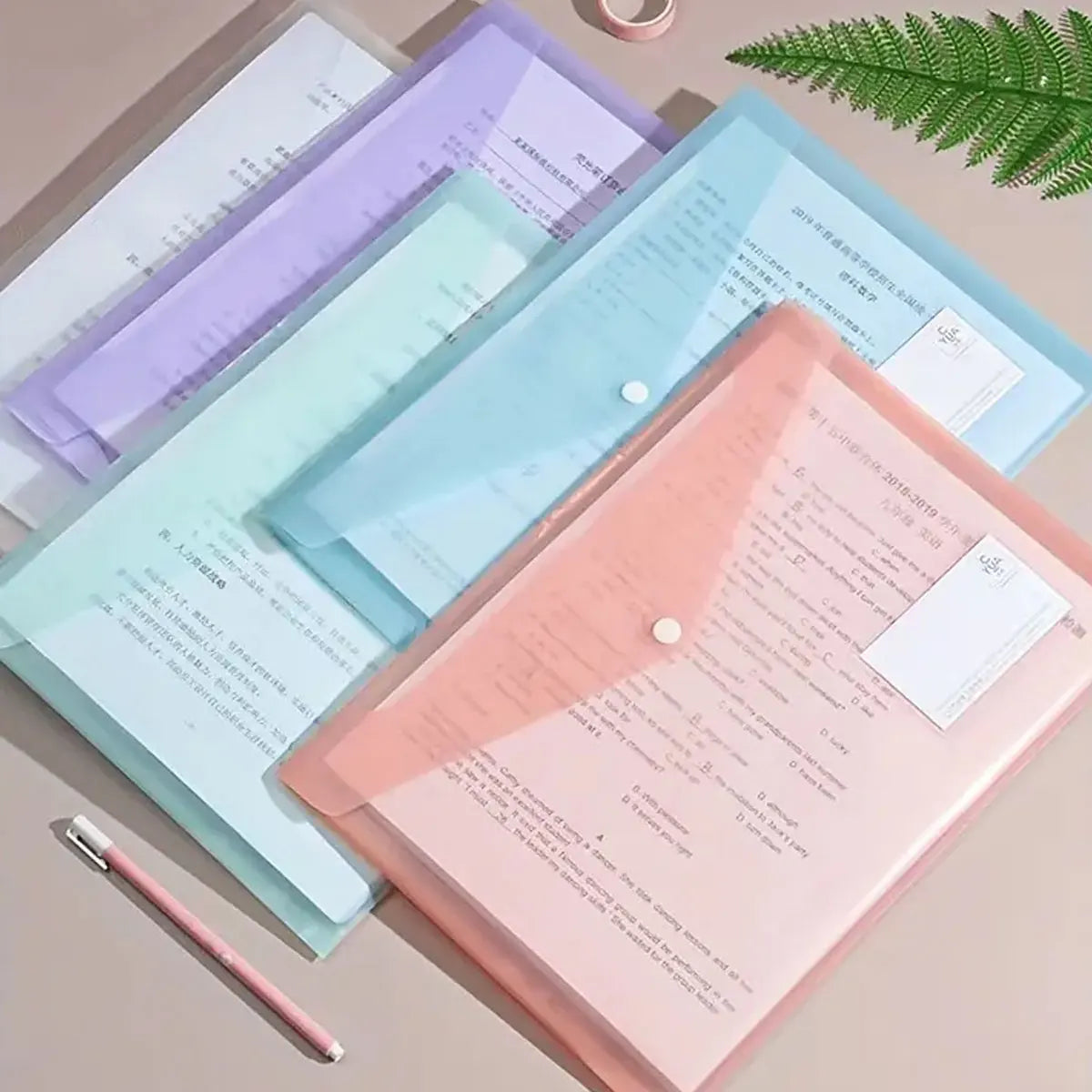 5PCS Clear Reusable Plastic Envelopes