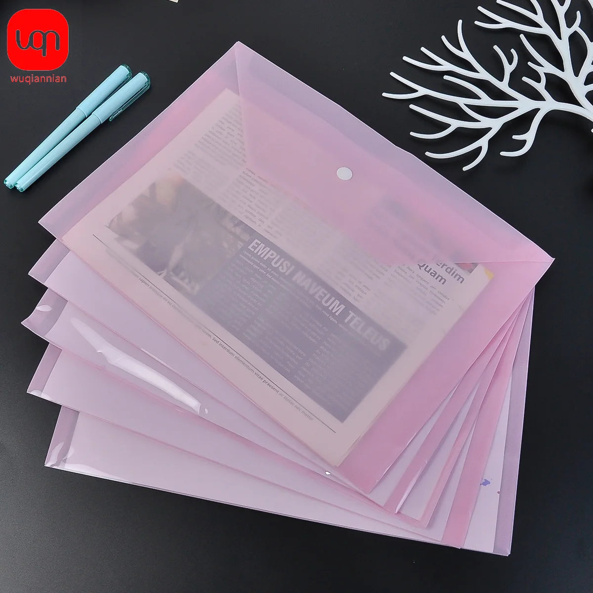 5PCS Clear Reusable Plastic Envelopes