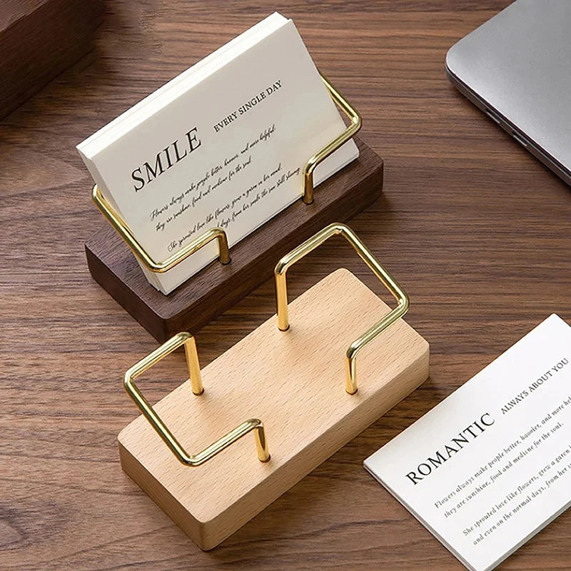 Wooden Business Card Holder Organizer