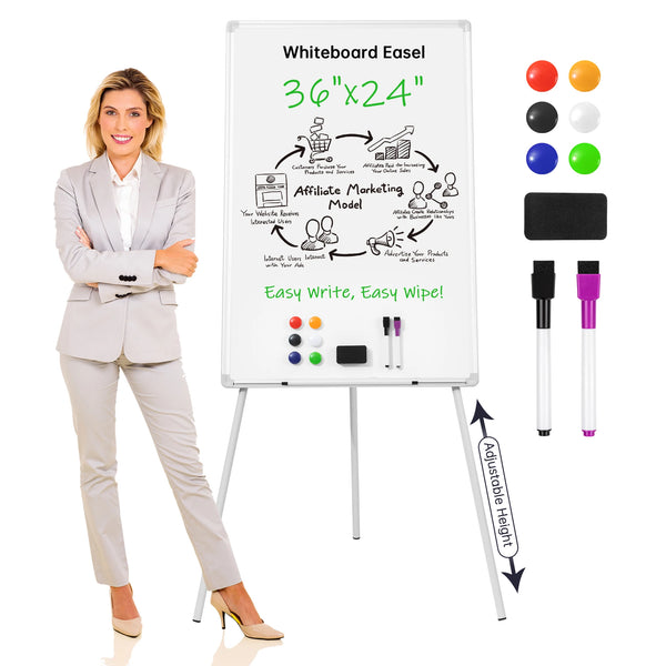 Magnetic Whiteboard with Tripod Stand: