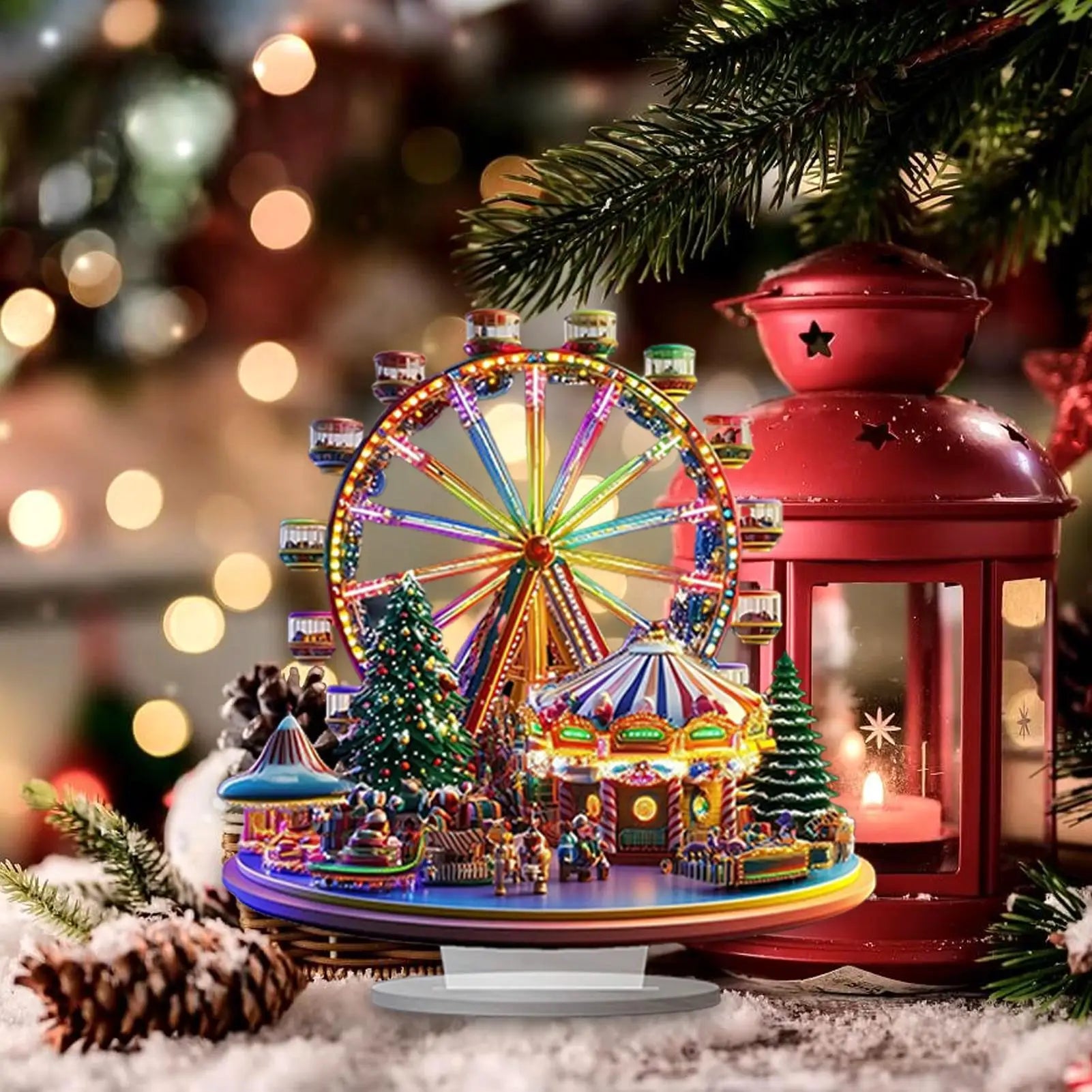 2D Acrylic Ferris Wheel Christmas Ornament