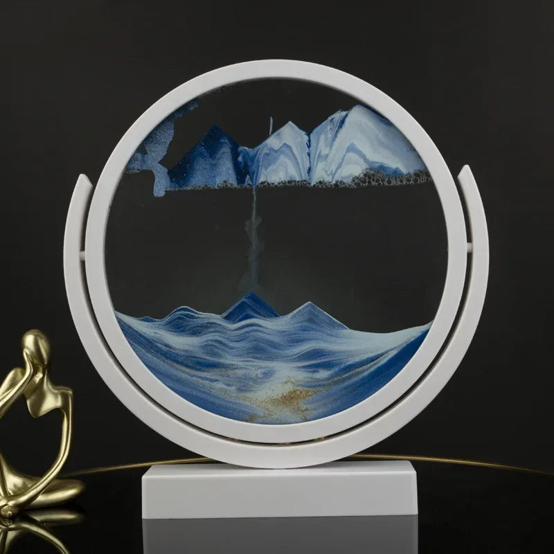 Round Rotating 3D Moving Sand Art