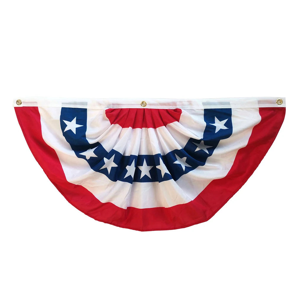 USA Patriotic Pleated Fan Flag Banner