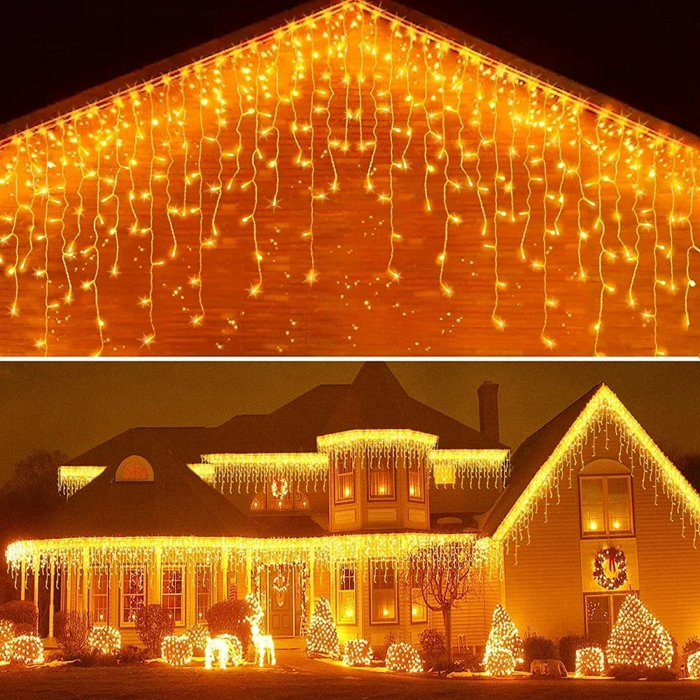LED Icicle Christmas String Lights