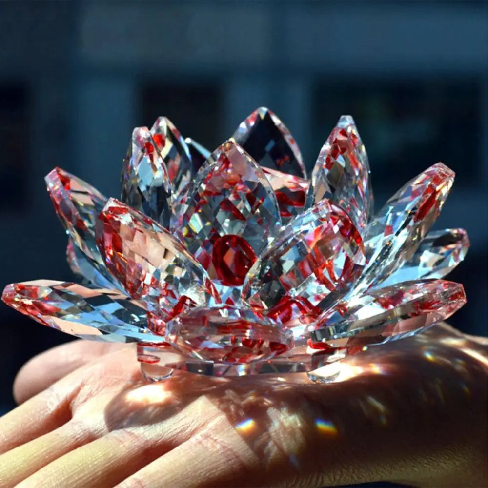 Crystal Lotus Flower Figurine: