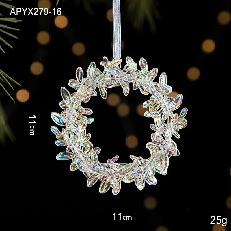 Acrylic Snowflake & Reindeer Christmas Pendant