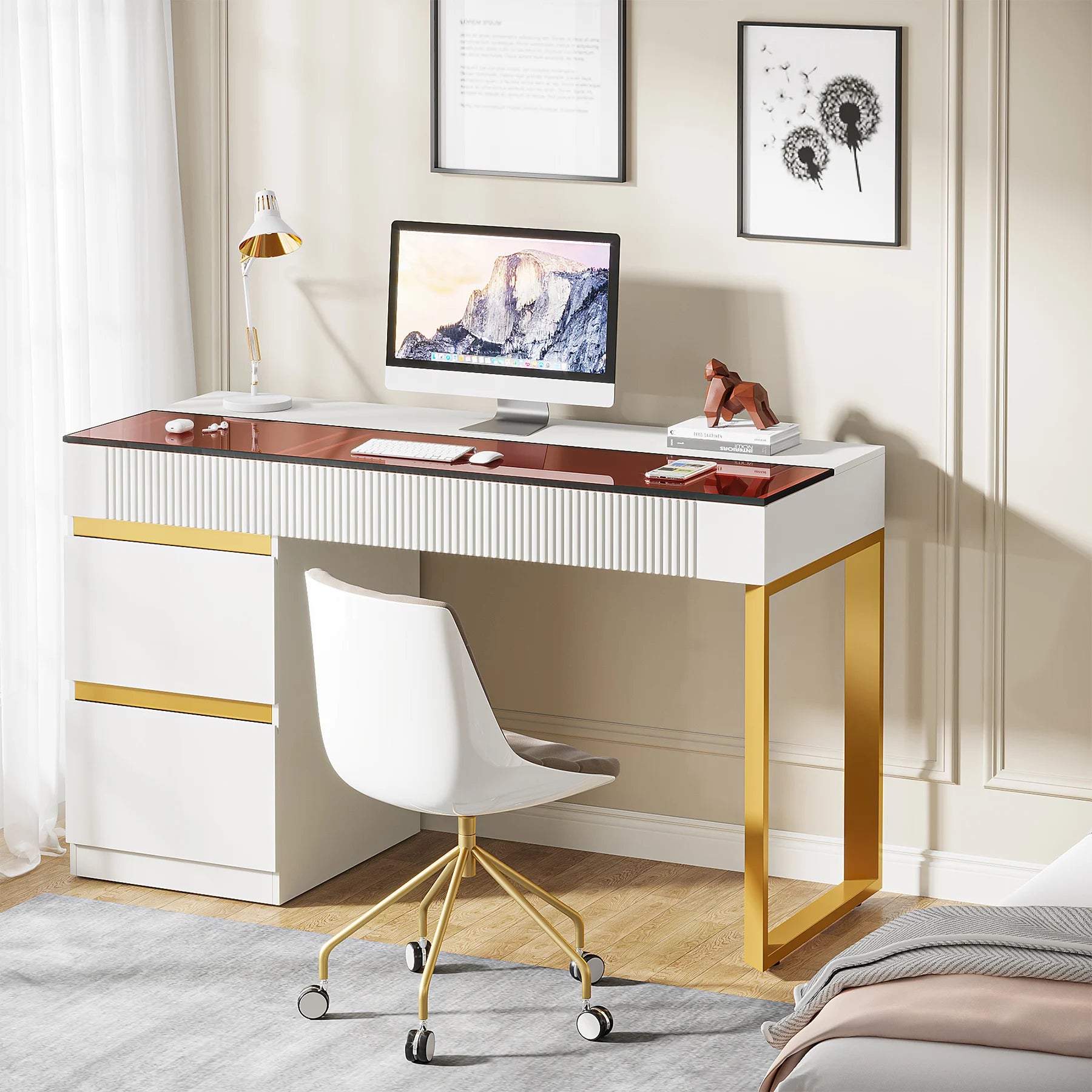 Tribesigns Computer Desk with 4 Drawers