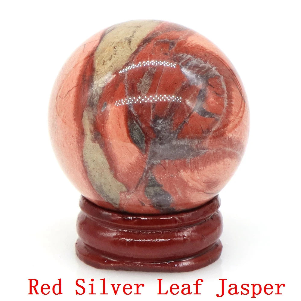 Natural Gemstone Crystal Ball with Stand