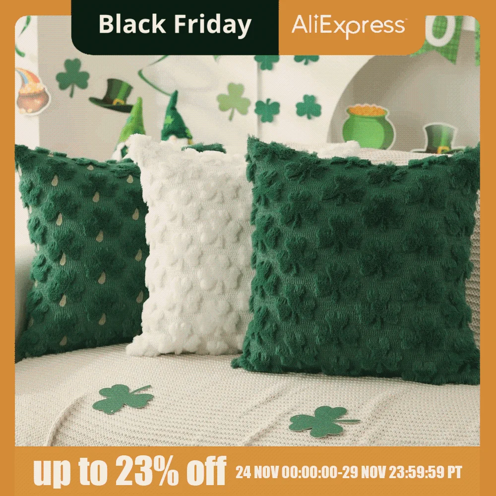 St. Patrick's Day Shamrock Pillow Cover