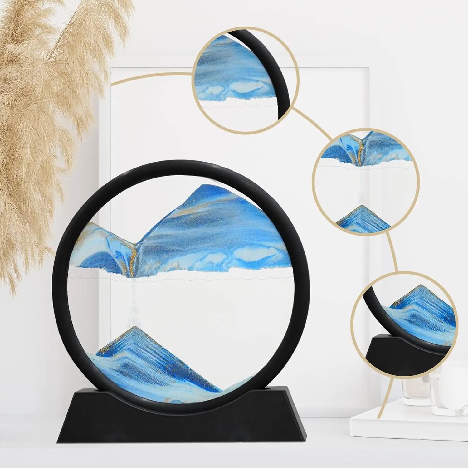 3D Moving Sand Art – Round Glass Deep Sea Sandscape Decor